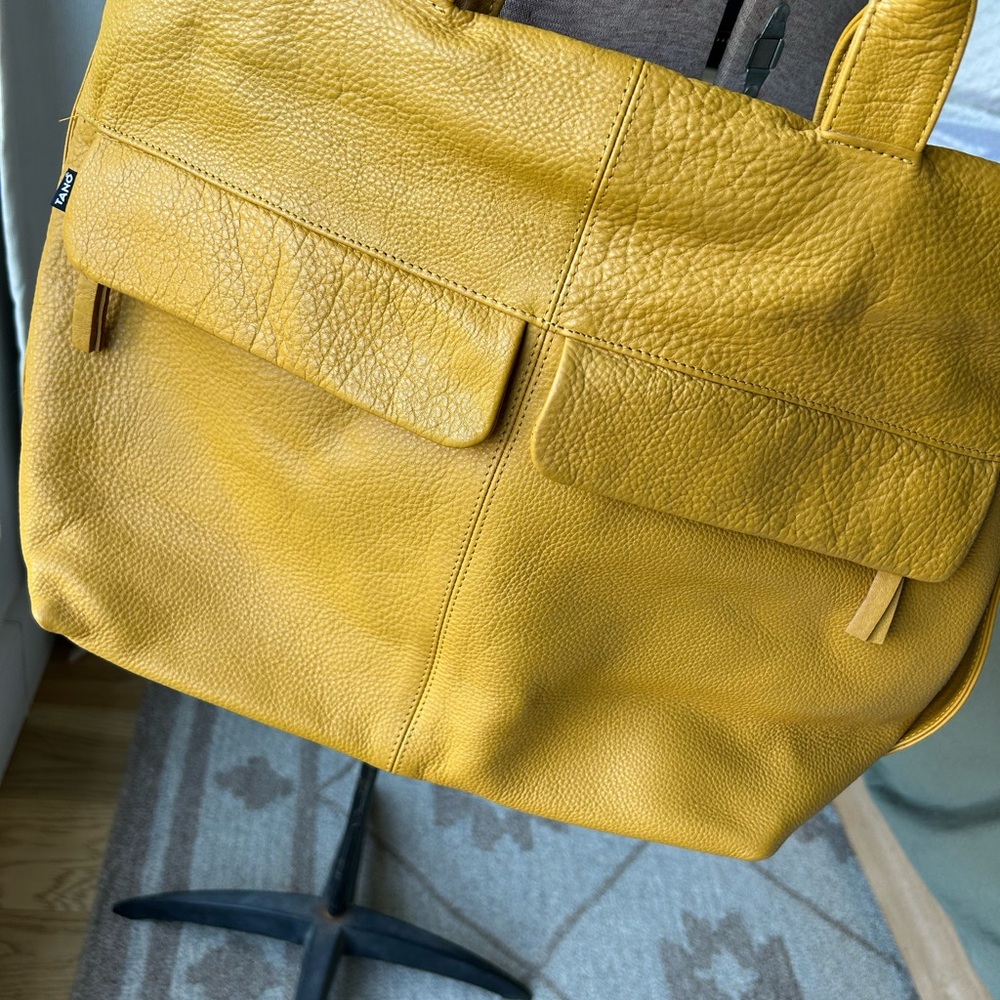 Yellow Tano Leather Travel Bag